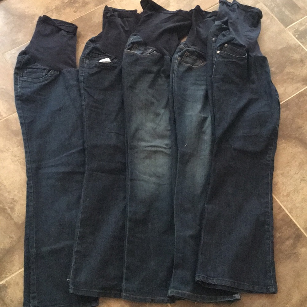 Indigo blue petite large (PL) maternity jeans lot